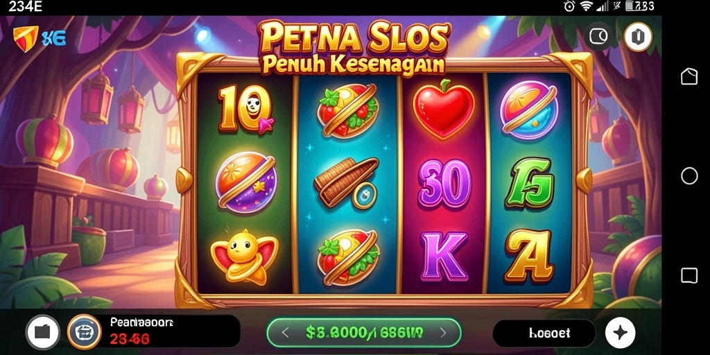 Screenshot gameplay 234E menampilkan gulungan Slot yang menarik dan efek visual yang memukau.
