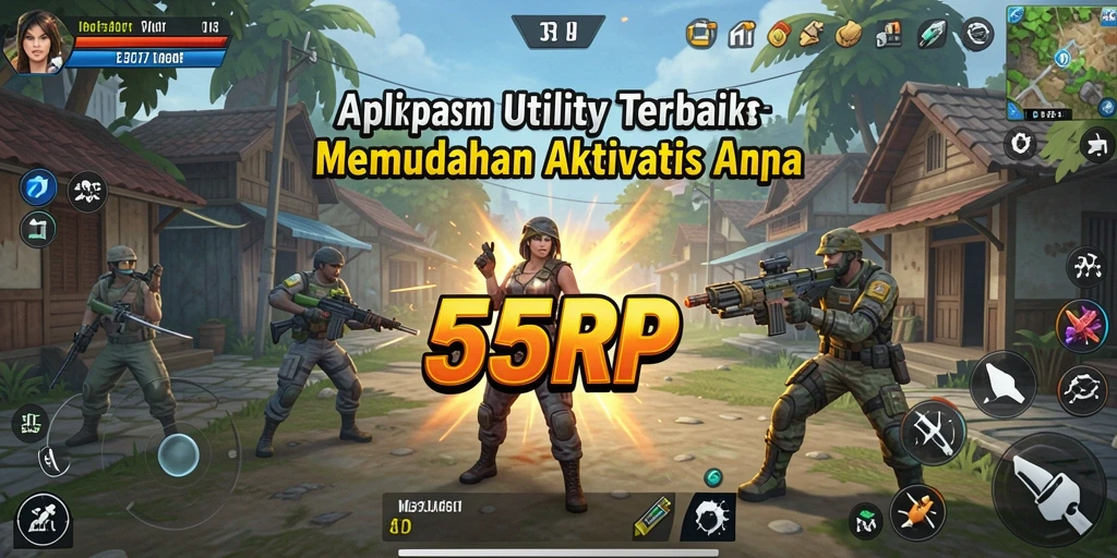 Tampilan utama aplikasi 55RP yang memudahkan navigasi.