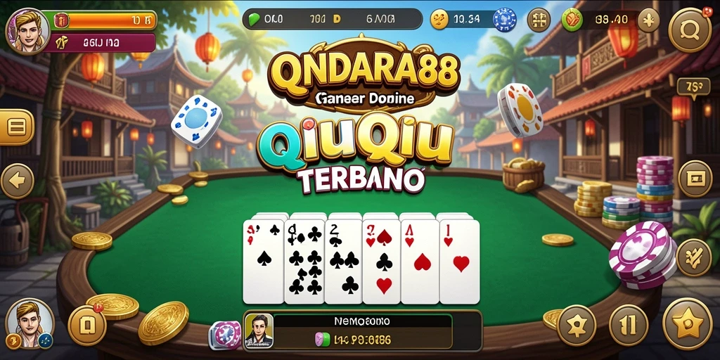 Screenshot utama ANDARA88 menampilkan gameplay QiuQiu yang seru.