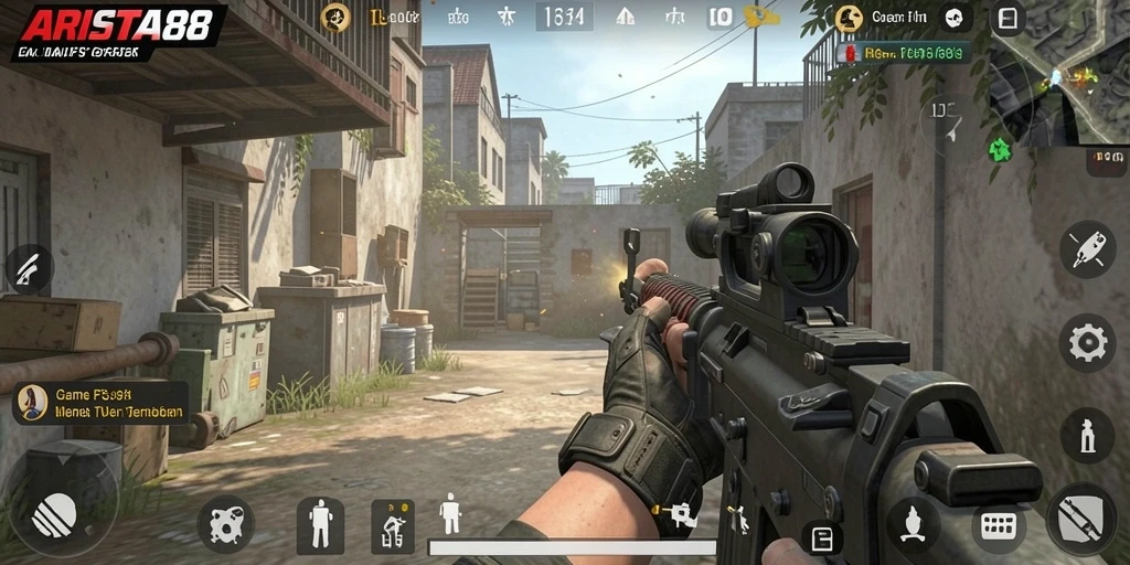 Tangkapan layar ARISTA88 menampilkan aksi mendebarkan dalam gameplay FPS.