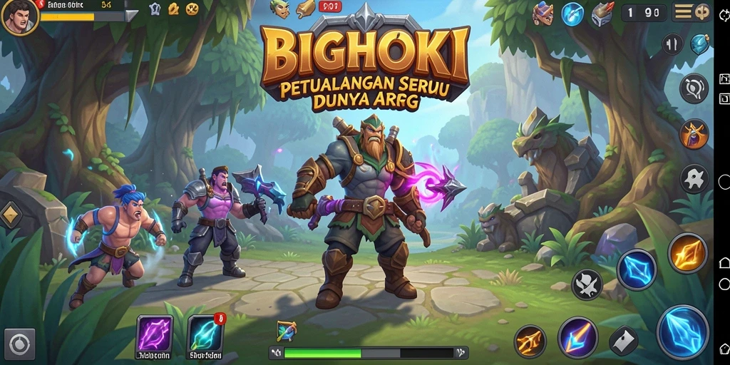 Tangkapan layar menampilkan pertarungan seru di dunia BIGHOKI.