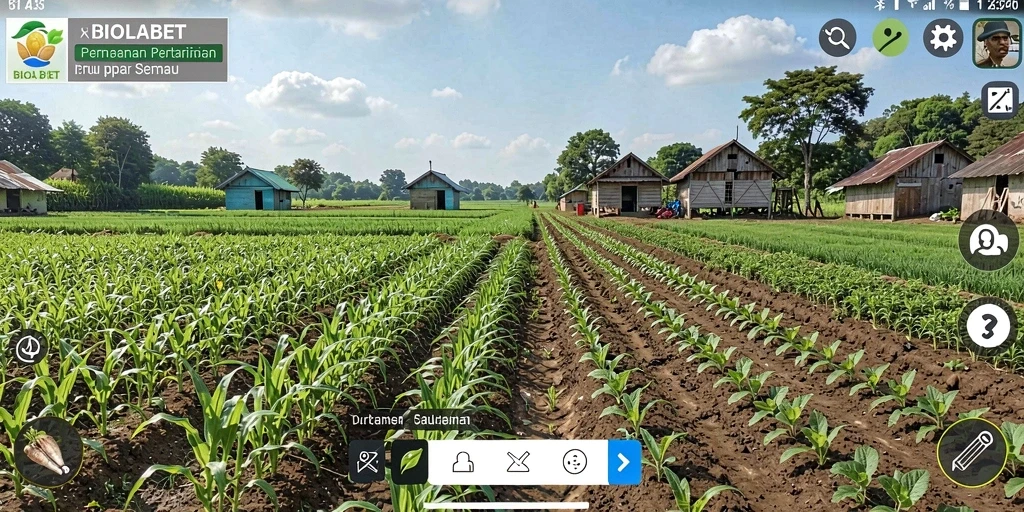 Screenshot utama dari <strong>BIOLABET</strong> menampilkan gameplay bertani yang seru dan interaktif.