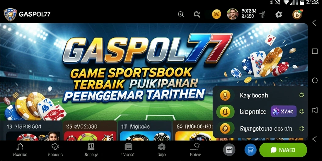 Screenshot utama menunjukkan perjudian olahraga yang menarik di GASPOL77.