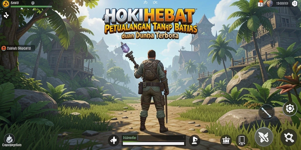 Tampak gameplay HOKIHEBAT dengan eksplorasi dan petualangan mendalam.
