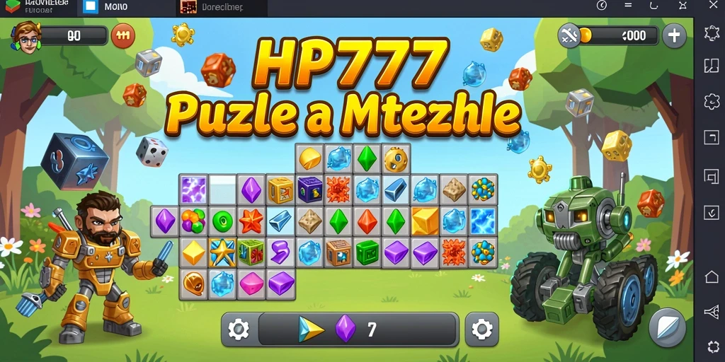 Tampilan gameplay yang menantang dari HP777 dengan puzzle berwarna-warni.