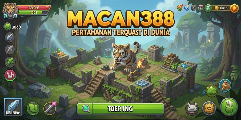Tampilan seru gameplay MACAN388 dengan strategi Tower Defense.