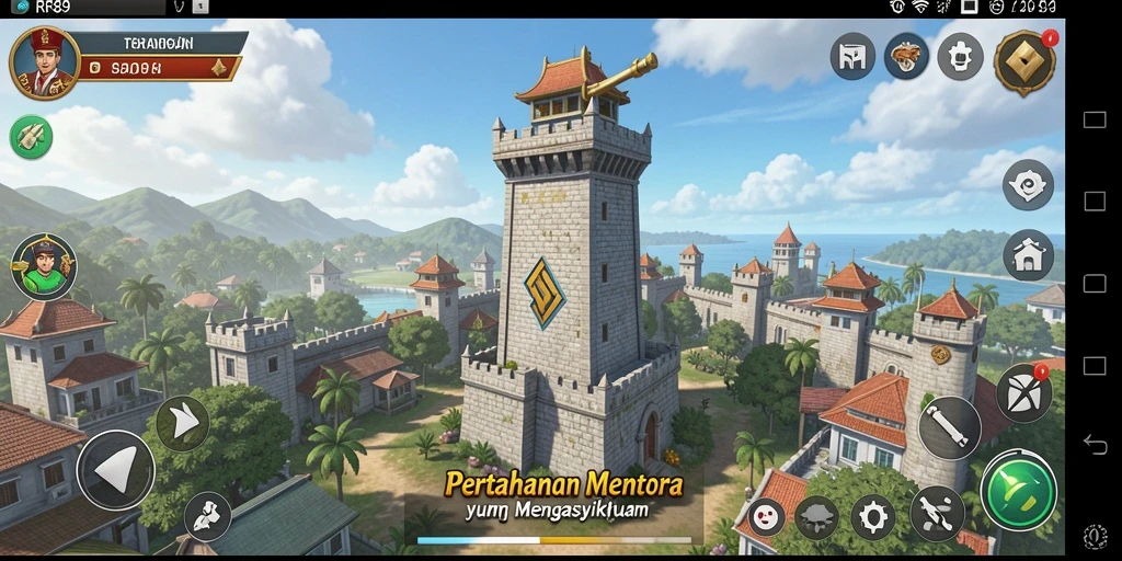 Tampilan gameplay RR89 yang intens dalam mode Tower Defense.