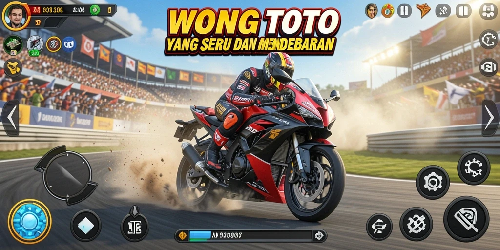 Gameplay seru balapan motor di WONGTOTO.